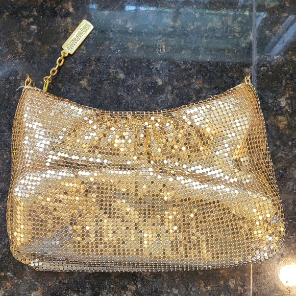 Whiting & Davis Gold Tone Mesh Bag - Picture 2 of 10